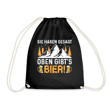 You said there's beer upstairs I mountain hiking - Drawstring Bag - black - Front