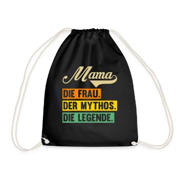 Mutter Mama - Turnbeutel - Schwarz - Vorne