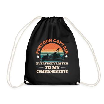 Dock boat motor boating captain - Drawstring Bag - black - Front