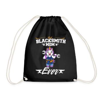 Best Blacksmith Mom Ever Metal Work Forge Hammer - Drawstring Bag - black - Front