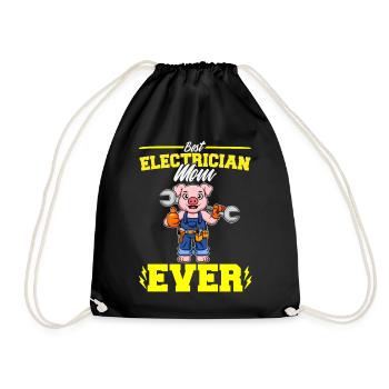 Best Electrician Mom Ever Electronic Technician - Drawstring Bag - black - Front