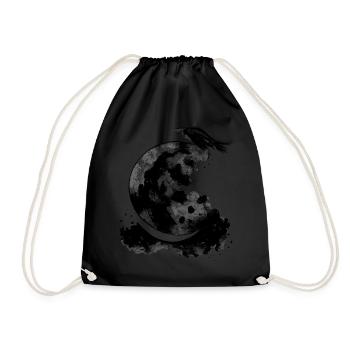 Crescent Moon Raven Hexe Ästhetische Astrologie Go - Turnbeutel - Schwarz - Vorne