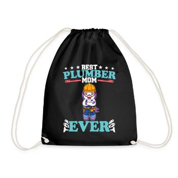 Best Plumber Mom Ever Plumbing Technician Crafts - Drawstring Bag - black - Front