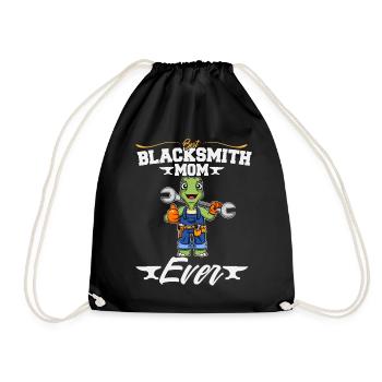 Best Blacksmith Mom Ever Metal Work Forge Hammer - Drawstring Bag - black - Front