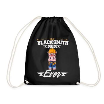 Best Blacksmith Mom Ever Metal Work Forge Hammer - Drawstring Bag - black - Front