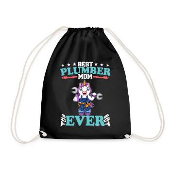 Best Plumber Mom Ever Plumbing Technician Crafts - Drawstring Bag - black - Front