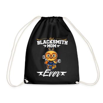 Best Blacksmith Mom Ever Metal Work Forge Hammer - Drawstring Bag - black - Front