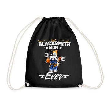 Best Blacksmith Mom Ever Metal Work Forge Hammer - Drawstring Bag - black - Front