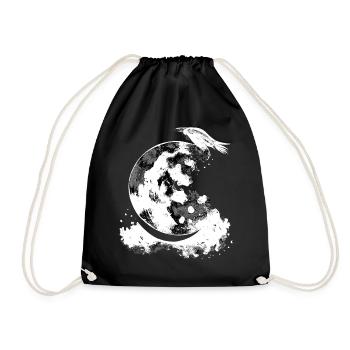 Crescent Moon Raven Hexe Ästhetische Astrologie Go - Turnbeutel - Schwarz - Vorne