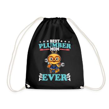 Best Plumber Mom Ever Plumbing Technician Crafts - Drawstring Bag - black - Front