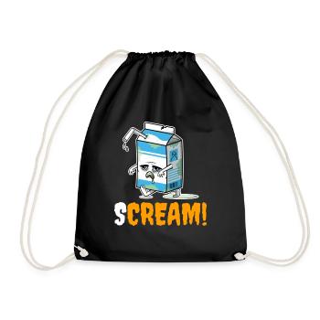 Funny Zombie Cream Monster - Drawstring Bag - black - Front