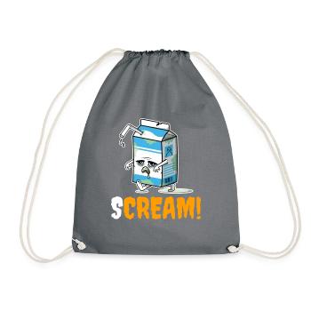 Funny Zombie Cream Monster - Drawstring Bag - grey - Front
