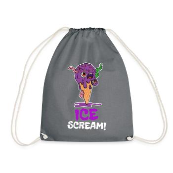 Funny Ice Scream Zombie Ice cream Monster - Drawstring Bag - grey - Front