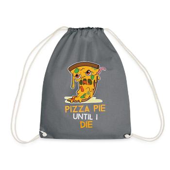 Lustige Pizza Zombie Halloween - Turnbeutel - Grau - Vorne