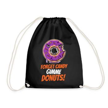 Funny Gimme Donuts Halloween Costume - Drawstring Bag - black - Front