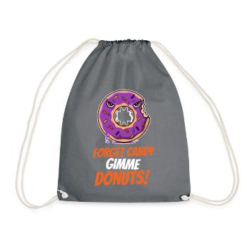 Funny Gimme Donuts Halloween Costume - Drawstring Bag - grey - Front