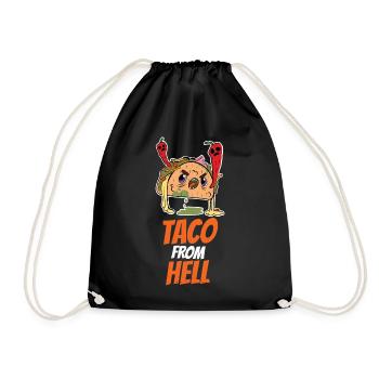 Funny Taco Zombie From Hell Taco Monster - Drawstring Bag - black - Front