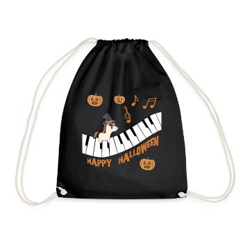 Cute horse foal wishes Happy Halloween - Drawstring Bag - black - Front