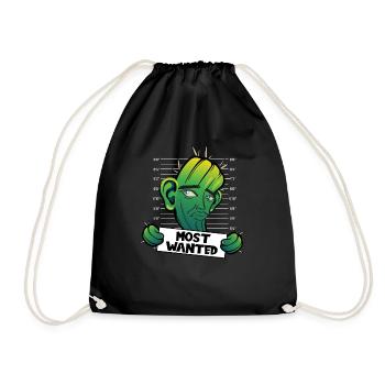Most Wanted Ear Wash Cactus - Drawstring Bag - black - Front