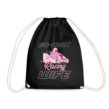 Go Kart Racer Lap Race Track Racing Fun - Drawstring Bag - black - Front