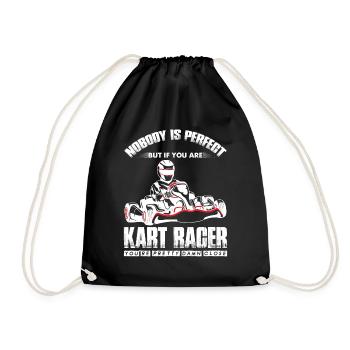 Kart Go-Kart fahren Rennbahn Fun Rennstrecke - Turnbeutel - Schwarz - Vorne