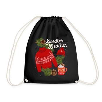 Pull-Weather, drôle de dicton, hiver, pull - Sac de sport léger - noir - Devant