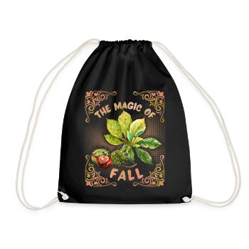 Autumn, Fall, Autumn, Chestnut leaves, Chestnut leaves - Drawstring Bag - black - Front