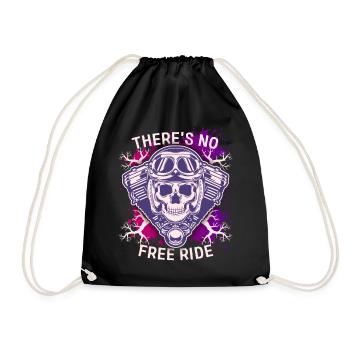 Motorcyclist Skull Skull funny saying - Drawstring Bag - black - Front