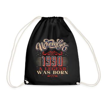 1990, anniversaire, novembre 1990, 11.1990, 11-1990 - Sac de sport léger - noir - Devant