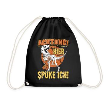 Halloween Kostüm | Skelett Dino Horror-Kostüm - Turnbeutel - Schwarz - Vorne