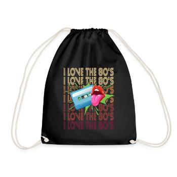 80s Retro Cassette 80s Outfit I Love the 80s - Drawstring Bag - black - Front