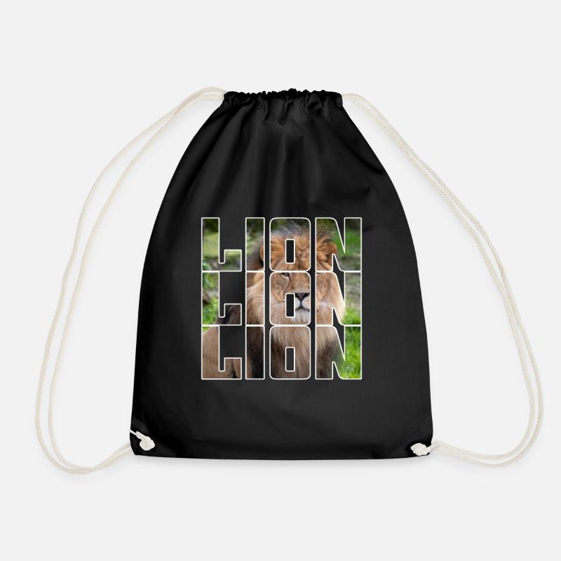 Lion - Drawstring Bag - black