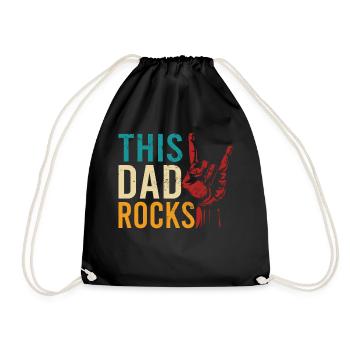 « Ce papa rocks » Meilleur papa, Meilleur papa, Rock and Roll - Sac de sport léger - noir - Devant