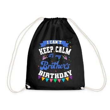 It's my brother's birthday party - Drawstring Bag - black - Front