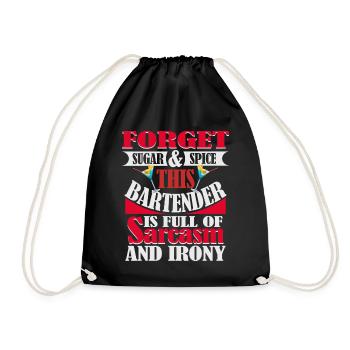 Barman plein de sarcasme et cocktail ironique - Sac de sport léger - noir - Devant