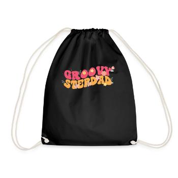 Groovy stepfather garden plant flowers - Drawstring Bag - black - Front