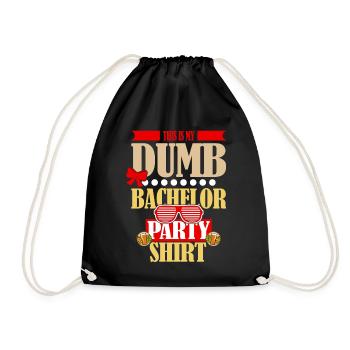 Funny "Dumb Bachelor Party" Saying Motif - Drawstring Bag - black - Front