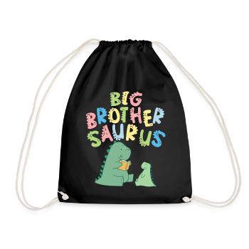 Big brother Saurus siblings Herbivore - Drawstring Bag - black - Front