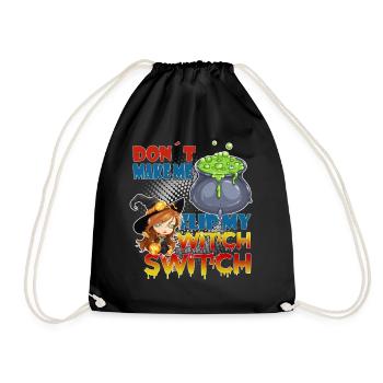 Drôle « Flip my Witch Switch » Halloween Dicton - Sac de sport léger - noir - Devant