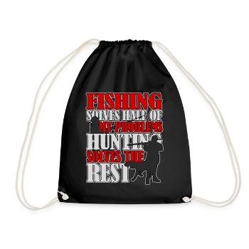 La pêche et la chasse résolvent tous les problèmes - Sac de sport léger - noir - Devant