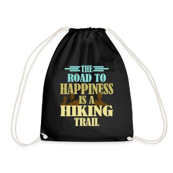 Trail Hiking Wanderer Saying for hikers - Drawstring Bag - black - Front