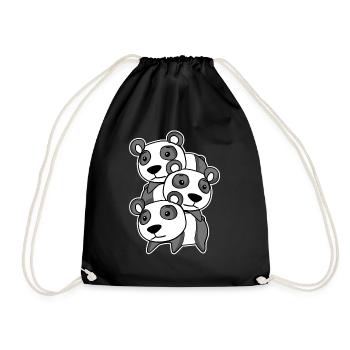 Niedliche Pandas - Turnbeutel - Schwarz - Vorne