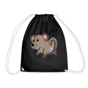 Maus Arsch - Maus Hintern - Turnbeutel - Schwarz - Vorne