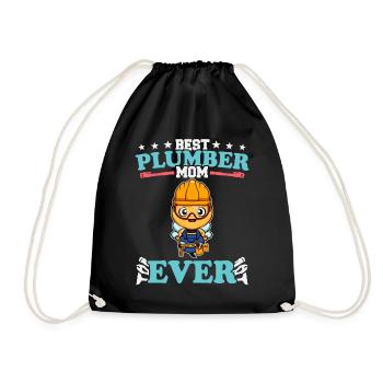 Best Plumber Mom Ever Plumbing Technician Crafts - Drawstring Bag - black - Front