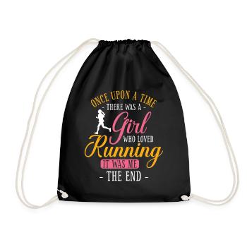 Running Runner Half Marathon Girl - Drawstring Bag - black - Front