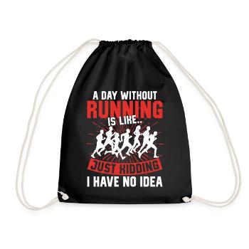 Running Runner Half Marathon - Turnbeutel - Schwarz - Vorne
