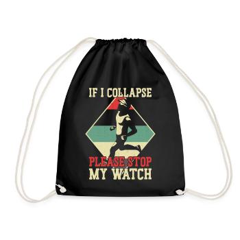 Running Runner Half Marathon - Drawstring Bag - black - Front