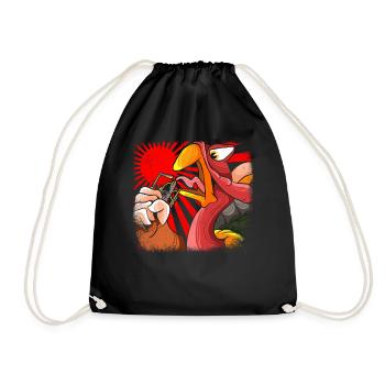Gobblezilla Turkey Thanksgiving - Drawstring Bag - black - Front