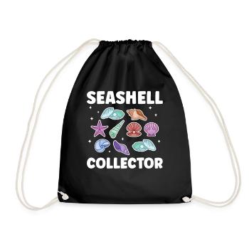 Shell collectors Mussel collectors collect mussels - Drawstring Bag - black - Front
