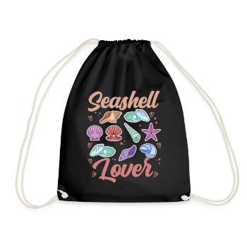 Shell Lover Shells Collecting Shell Collector - Drawstring Bag - black - Front